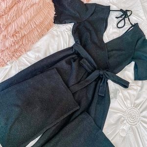 Mi Ami Sparkle Black Jumpsuit Size S